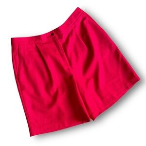 Vintage Women’s High-Rise Red Wool Tailored Shorts